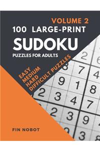 100 Large-Print Sudoku Puzzles for Adults (Volume 2)