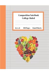 Composition Notebook College Ruled Lined Sheets
