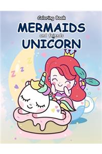 Coloring Book Mermaids and Friends Unicorn