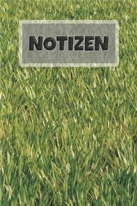 Notizbuch Grashalme Wiese Fußballplatz Rasen, liniert, 120 Seiten