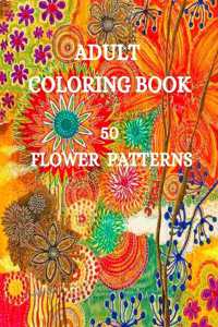 50 Flower Patterns Coloring Book