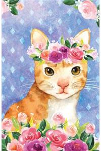 Bullet Journal for Cat Lovers Orange Cat in Flowers