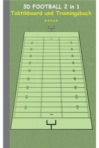 3D Football 2 in 1 Taktikboard und Trainingsbuch