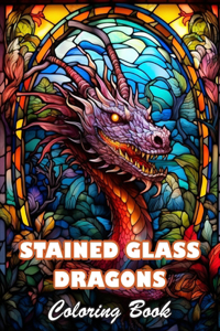 Stained Glass Dragons Coloring Book