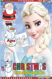 Christmas Frozen Coloring Book For Kids Ages 3-7