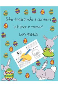 Sto imparando a scrivere lettere e numeri con pasqua