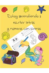 Estoy aprendiendo a escribir letras y números con sirenas