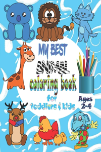 My best animal coloring book for toddlers & kids ages 2-4