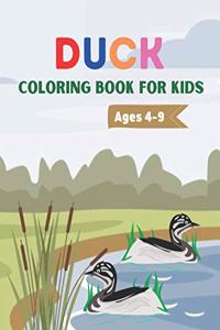 Duck coloring book for kids ages 4-9