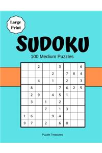 Sudoku Large Print 100 Medium Puzzles