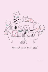 Blank Journal Book: Family Cat Blank Journal Book Notebook 6x 9 160 Page