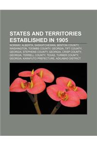 States and Territories Established in 1905