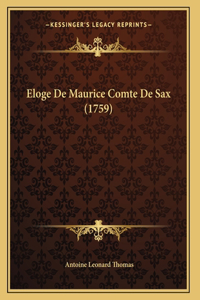Eloge De Maurice Comte De Sax (1759)
