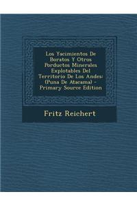 Los Yacimientos de Boratos y Otros Porductos Minerales Explotables del Territorio de Los Andes: (Puna de Atacama) - Primary Source Edition