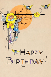 Flowers and Bees Birthday Greeting Cards