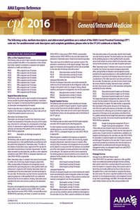 CPT 2016 Express Reference Coding Card General/Internal Medicine