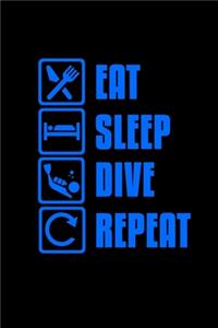 Eat. Sleep. Dive. Repeat: Food Journal - Track your Meals - Eat clean and fit - Breakfast Lunch Diner Snacks - Time Items Serving Cals Sugar Protein Fiber Carbs Fat - 110 pag