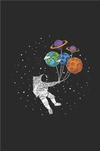 Astronomer With Planet Balloons