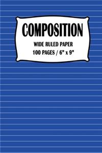 Composition Wide Ruled Paper Notebook