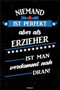 Niemand ist perfekt aber als Erzieher ist man verdammt nah dran! Notizbuch