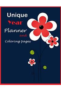 Unique Year Planner and Coloring page