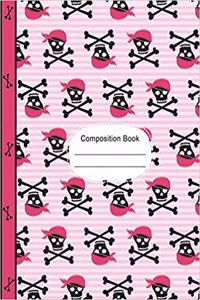 Pirate Girl Skulls and Bones Composition Notebook 5x5 Quad Ruled Paper
