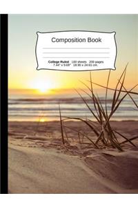 Beach Composition Notebook, College Ruled: Composition Notebook, Lined Student Writing Journal, Exercise Book, 200 Pages, 7.44 X 9.69