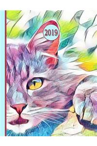 2019 Planner; Cat Closeup