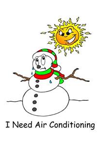 Funny Christmas Comp Book Melting Snowman Needs Air Conditioning 130 Pages