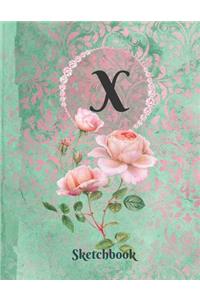 Basics Sketchbook for Drawing - Personalized Monogrammed Letter X