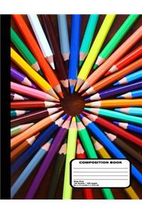 Colored Pencil Design Composition Notebook 200 Wide Ruled Pages