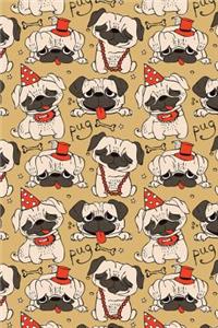 Bullet Journal Notebook Funny Pugs Pattern 7