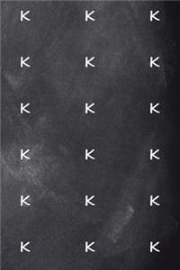 Monogram K Journal Personalized Monogram Pattern Custom Letter K Chalkboard