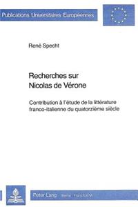 Recherches sur Nicolas de Verone