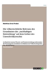 Die Volkerrechtliche Relevanz Des Grundsatzes Der 