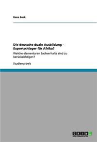 deutsche duale Ausbildung - Exportschlager für Afrika?