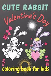 cute rabbit valentine's day coloring book for kids