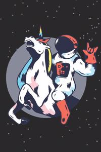 Astronaut Riding Unicorn: Graph Paper Notebook, 6x9 Inch, 120 pages