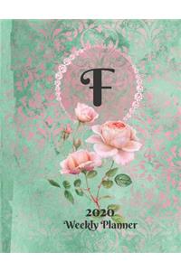 Plan On It Large Print 2020 Weekly Calendar Planner 15 Months Notebook Includes Address Phone Number Pages - Monogram Letter F