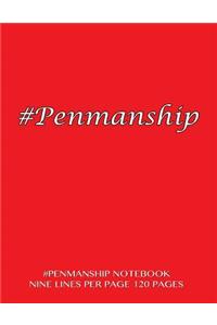 #Penmanship Notebook - nine lines per page, 120 pages