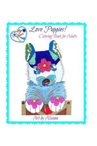 Love Puppies Coloring Book for Adults
