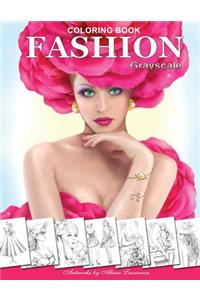 FASHION Coloring Book. Grayscale