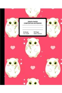 Graph Paper Composition Notebook: Quad Ruled 4 Squares Per Inch Sheets, Math and Science Grid Note Book for Elementary Students, Kawaii Panda