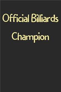 Official Billiards Champion