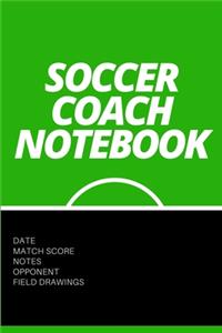 Soccer Coach Notebook with Field Drawings