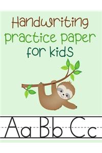 Handwriting Practice Paper for Kids