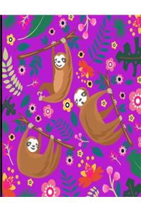 Angelina: Purple Sloth Sketch Book, 366 Pages Sketch Pad, Sloth Sketchbook, Cute Sloth Cover Drawing Book