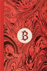 Monogram Symbol Bitcoin LOGO Money Management Marble Notebook (Regency Red Edition)