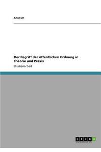 Begriff Der Offentlichen Ordnung in Theorie Und Praxis