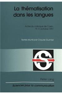 La Thématisation Dans Les Langues